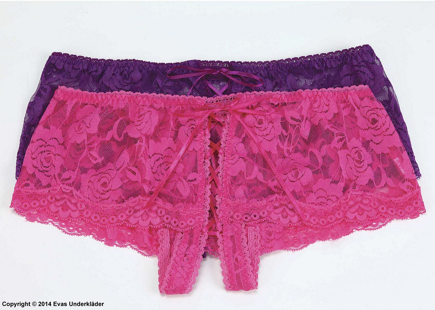 Stretch lace open front panty